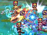 Fighting in a dungeon in Brave Frontier Fighting in a dungeon in Brave Frontier