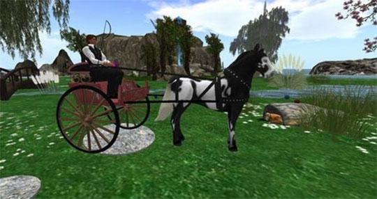 Amaretto Carriage Horse in Second Life Amaretto Carriage Horse in Second Life
