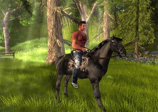 Riding an Arion horse in Second Life Riding an Arion horse in Second Life