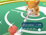 Combat screen in Pokemon Go Combat screen in Pokemon Go