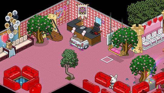 Pink Themed Lobby in Habbo Hotel Pink Themed Lobby in Habbo Hotel